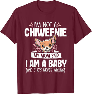 Chiweenie Mom Baby Funny Cute Dog Owner Pet Lover Women T-Shirt - T-Shirt | Maroon