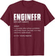 Engineer Definition T Shirt Funny Engineering T-Shirt - T-Shirt | Maroon