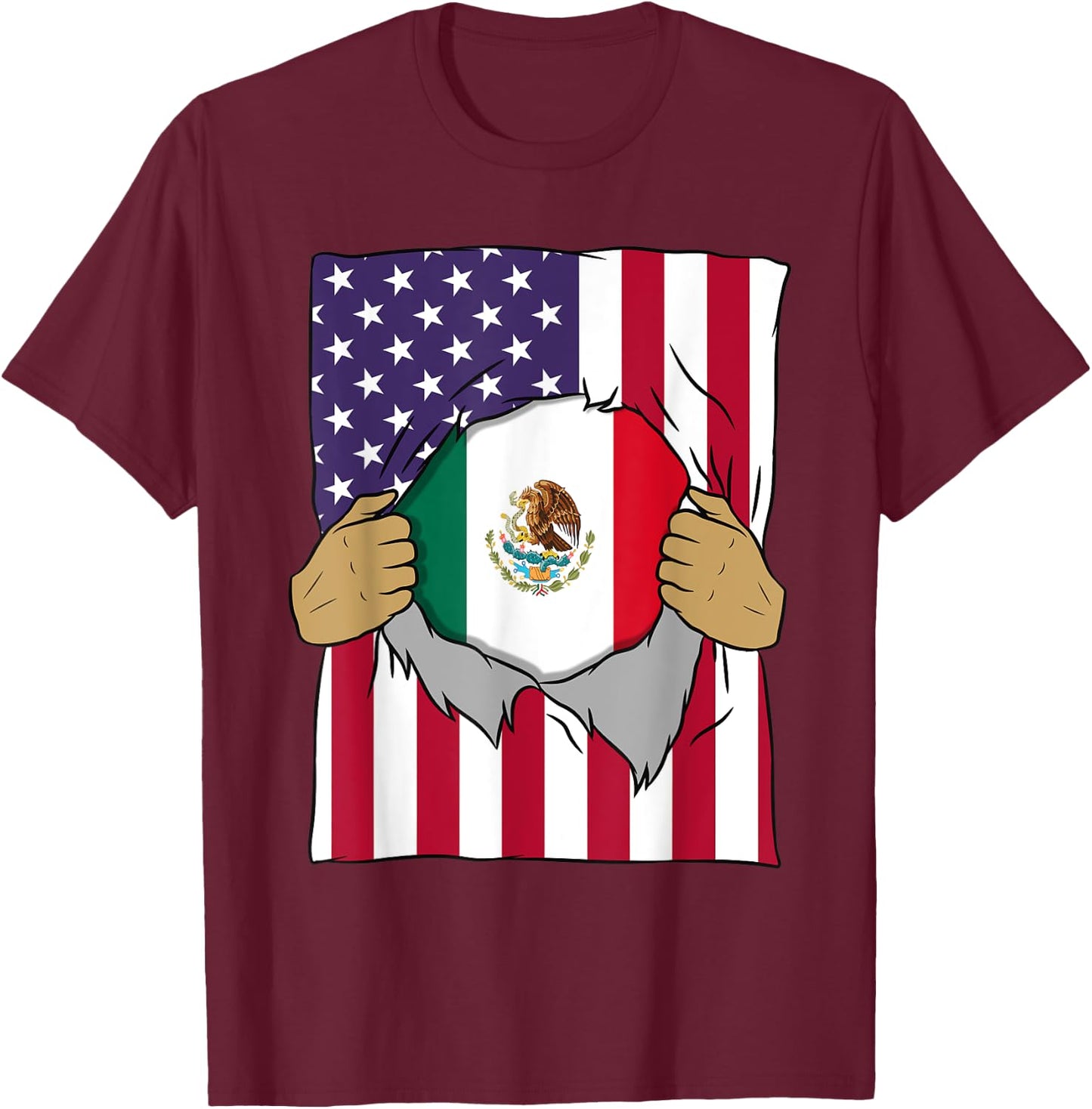 Mexico Flag Blood Inside Me Home Pride Mexican American Gift T-Shirt - T-Shirt | Maroon