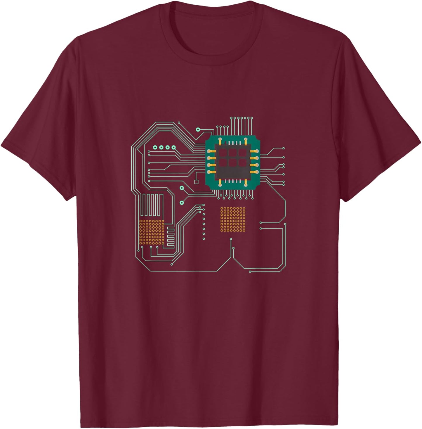 Computer processor, microchip, technology T-Shirt - T-Shirt | Maroon