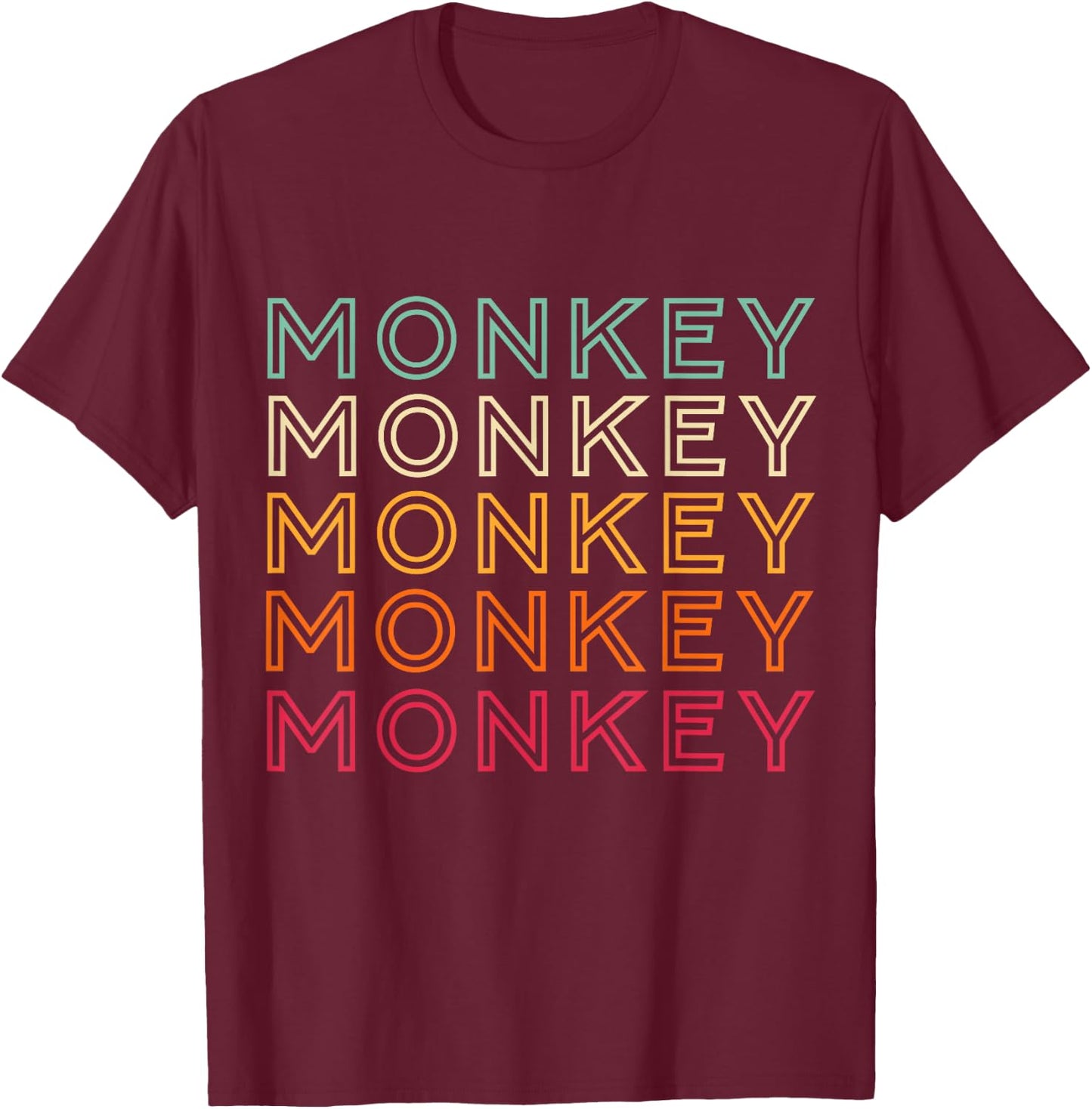 Funny Monkey Ape Gorilla Retro Monkey T-Shirt - T-Shirt | Maroon