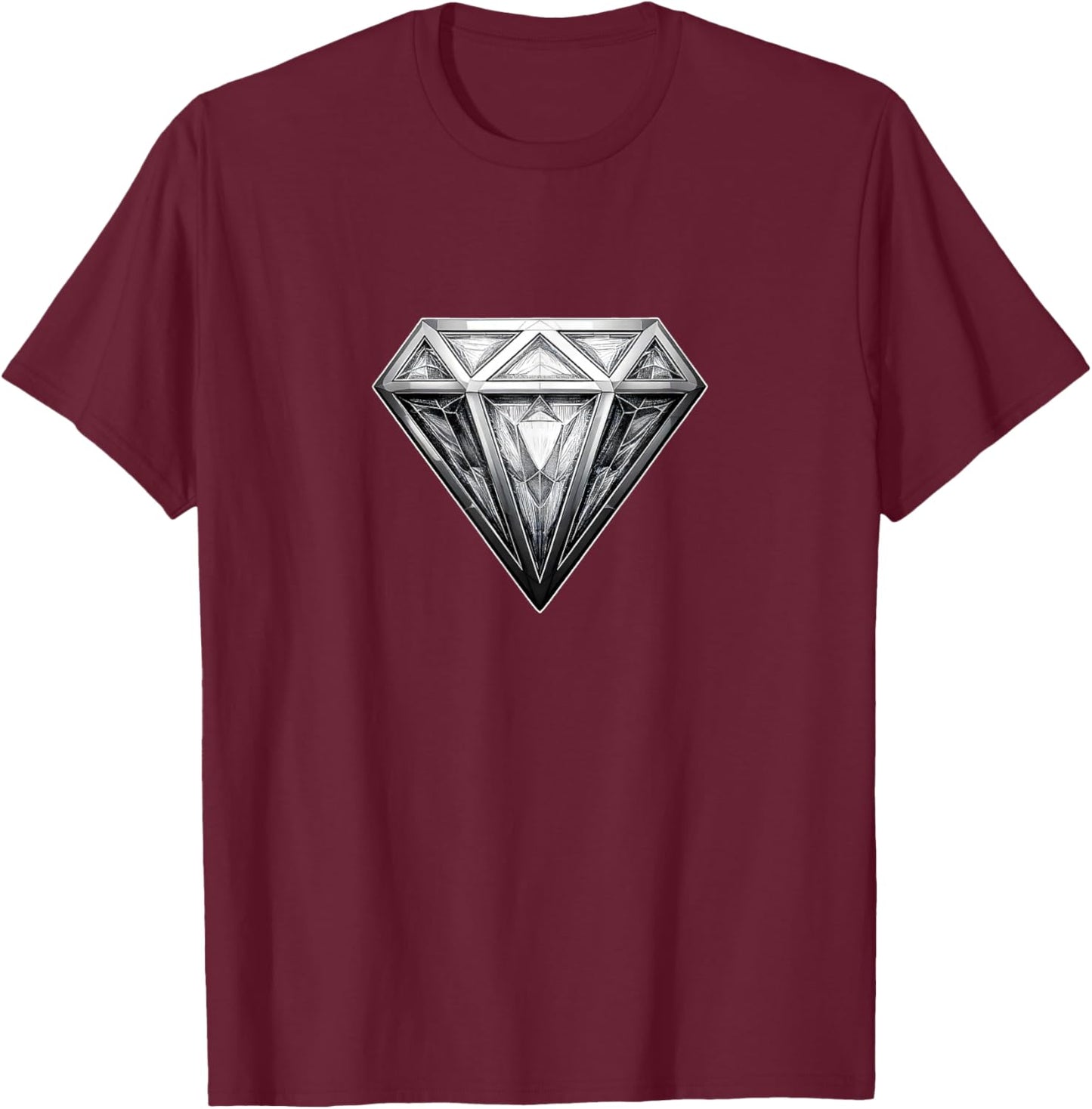 Diamond Black Black Men's Cool Shirts T-Shirt - T-Shirt | Maroon