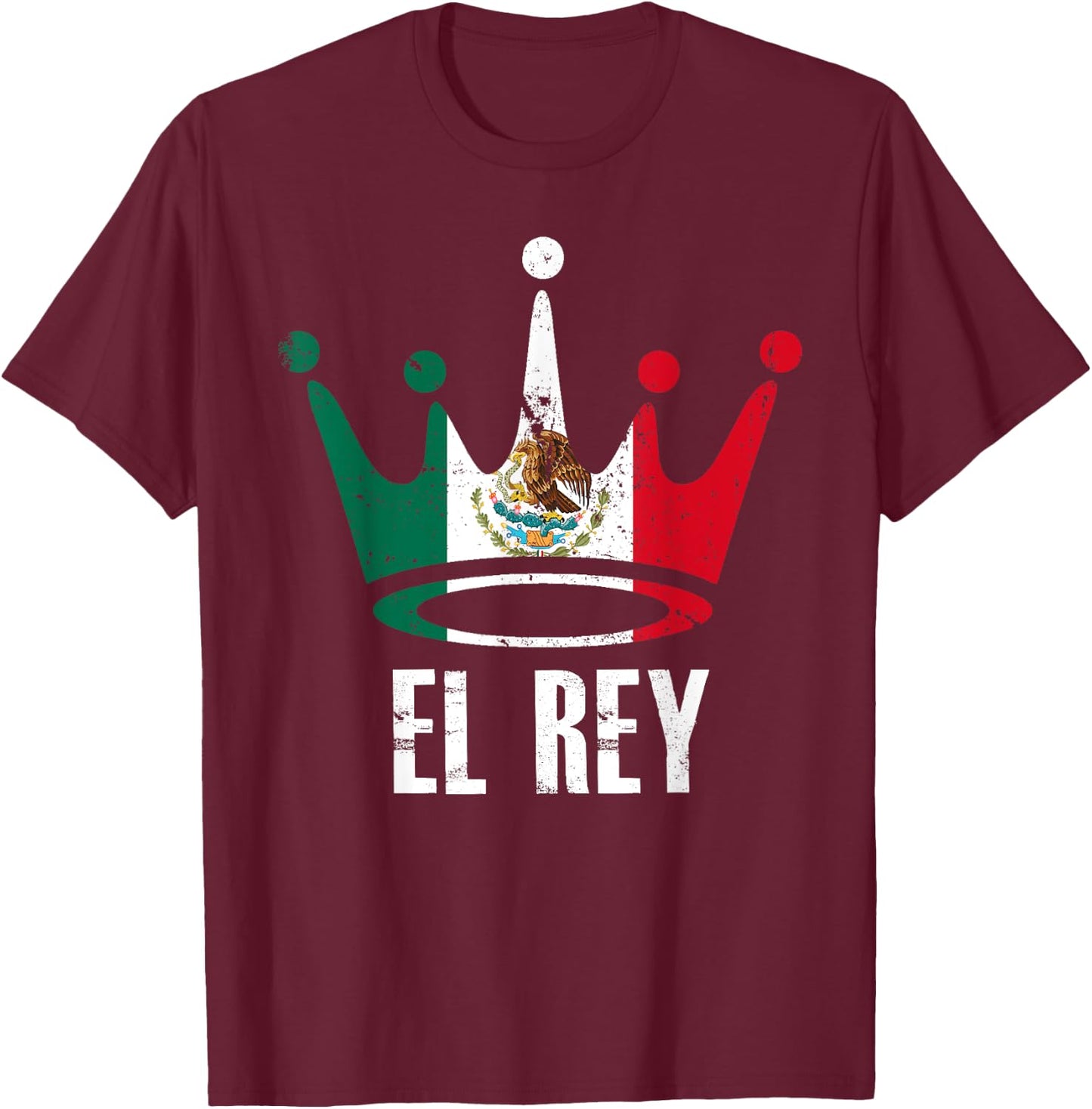 El Rey Mexican Flag T-Shirt - T-Shirt | Maroon