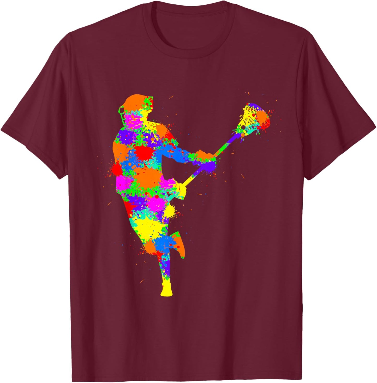 Lacrosse Player Kids Boys Youth T-Shirt - T-Shirt | Maroon