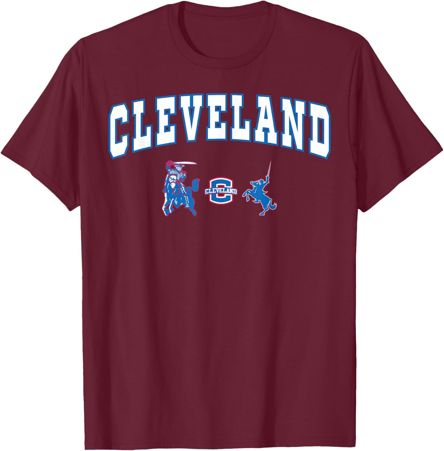 Cleveland High School Blue Raiders C2 T-Shirt - T-Shirt | Maroon
