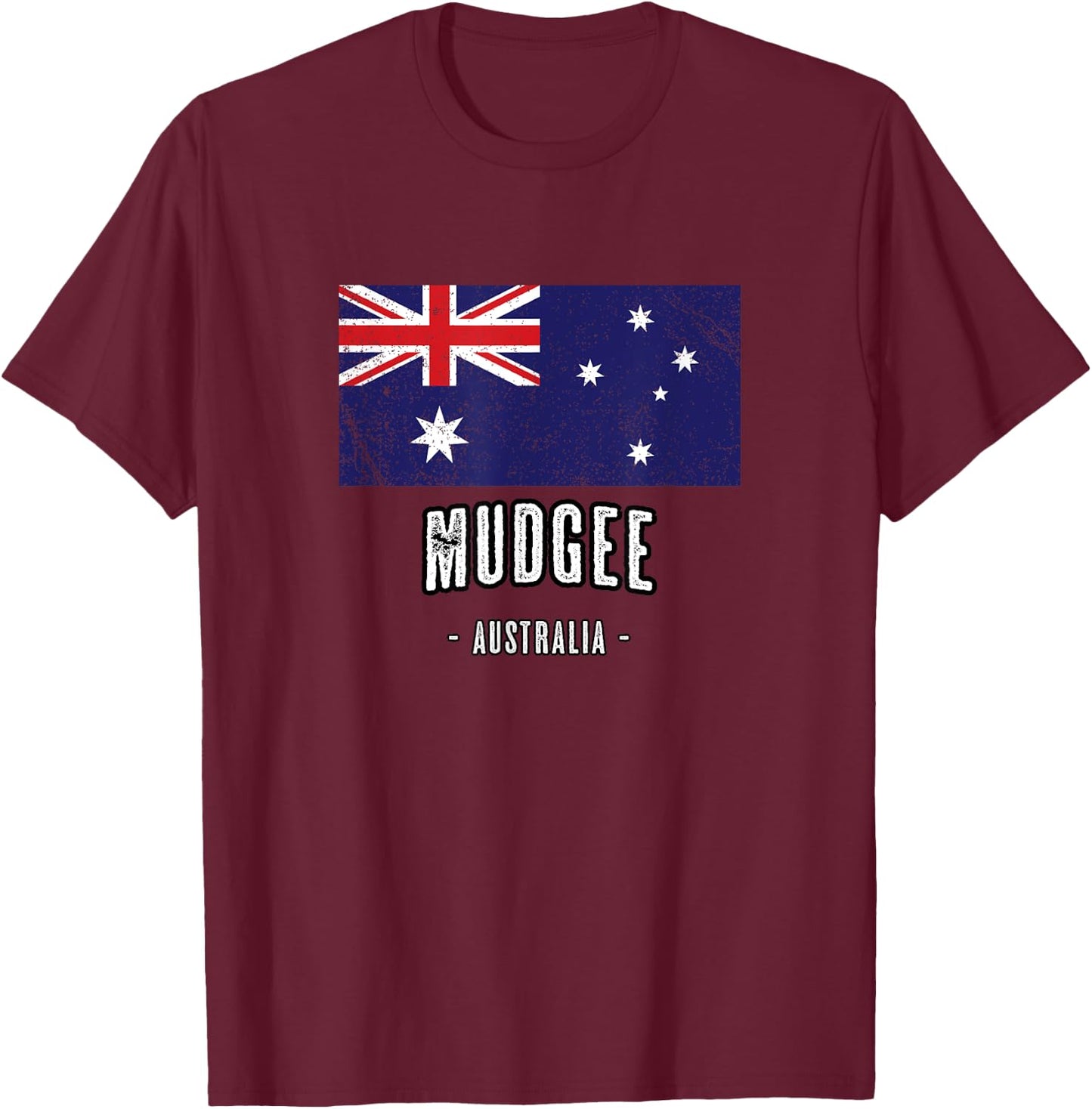 City of Mudgee, Australia | AU Australian Flag T-Shirt - T-Shirt | Maroon