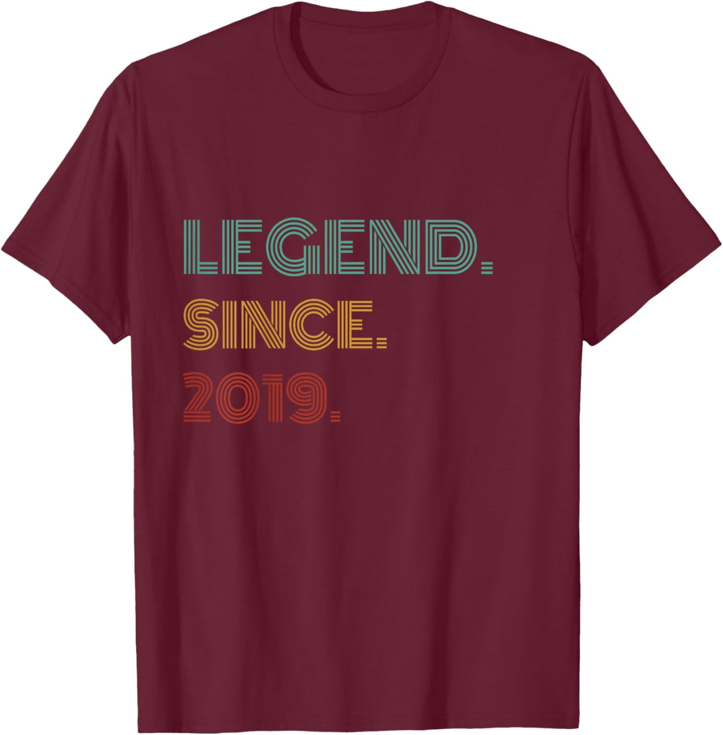 7 Years Old Legend Since 2019 7th Birthday T-Shirt - T-Shirt | Maroon