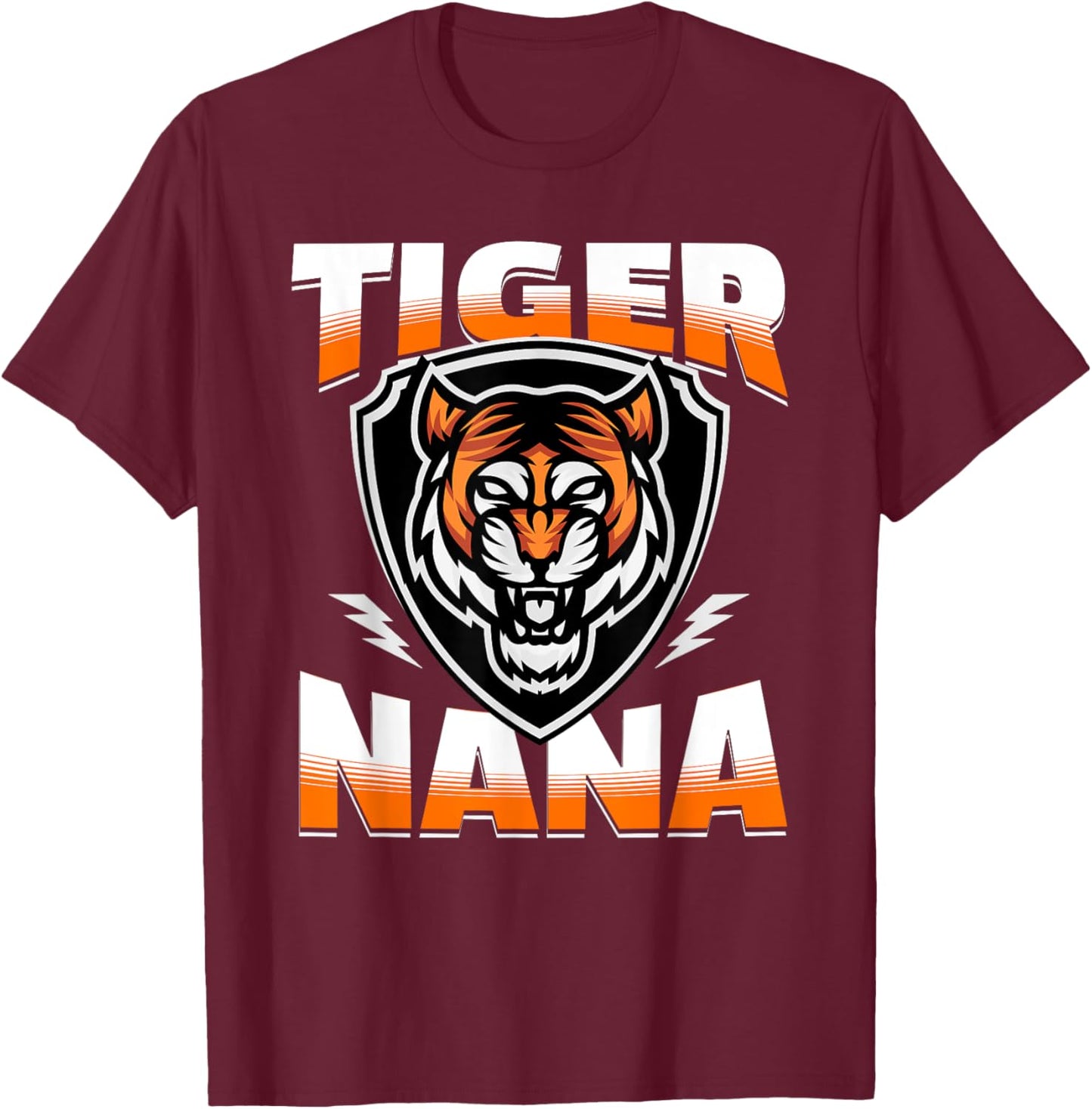 Tiger Nana Game Day Print for Grandma with Tigers Mascot T-Shirt - T-Shirt | Maroon