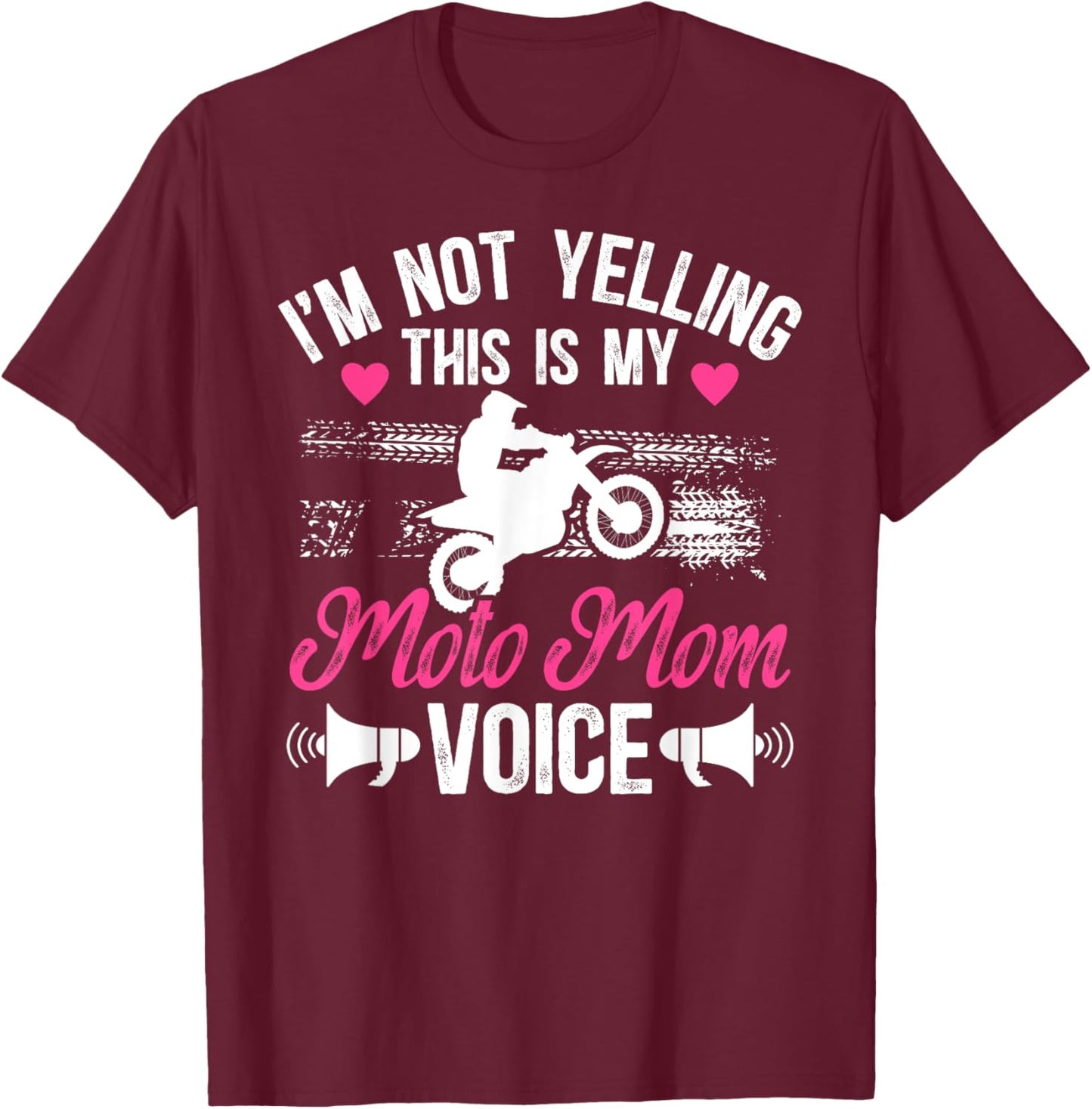 Moto Mom Voice Motocross Mom Motocross Rider Mother T-Shirt - T-Shirt | Maroon
