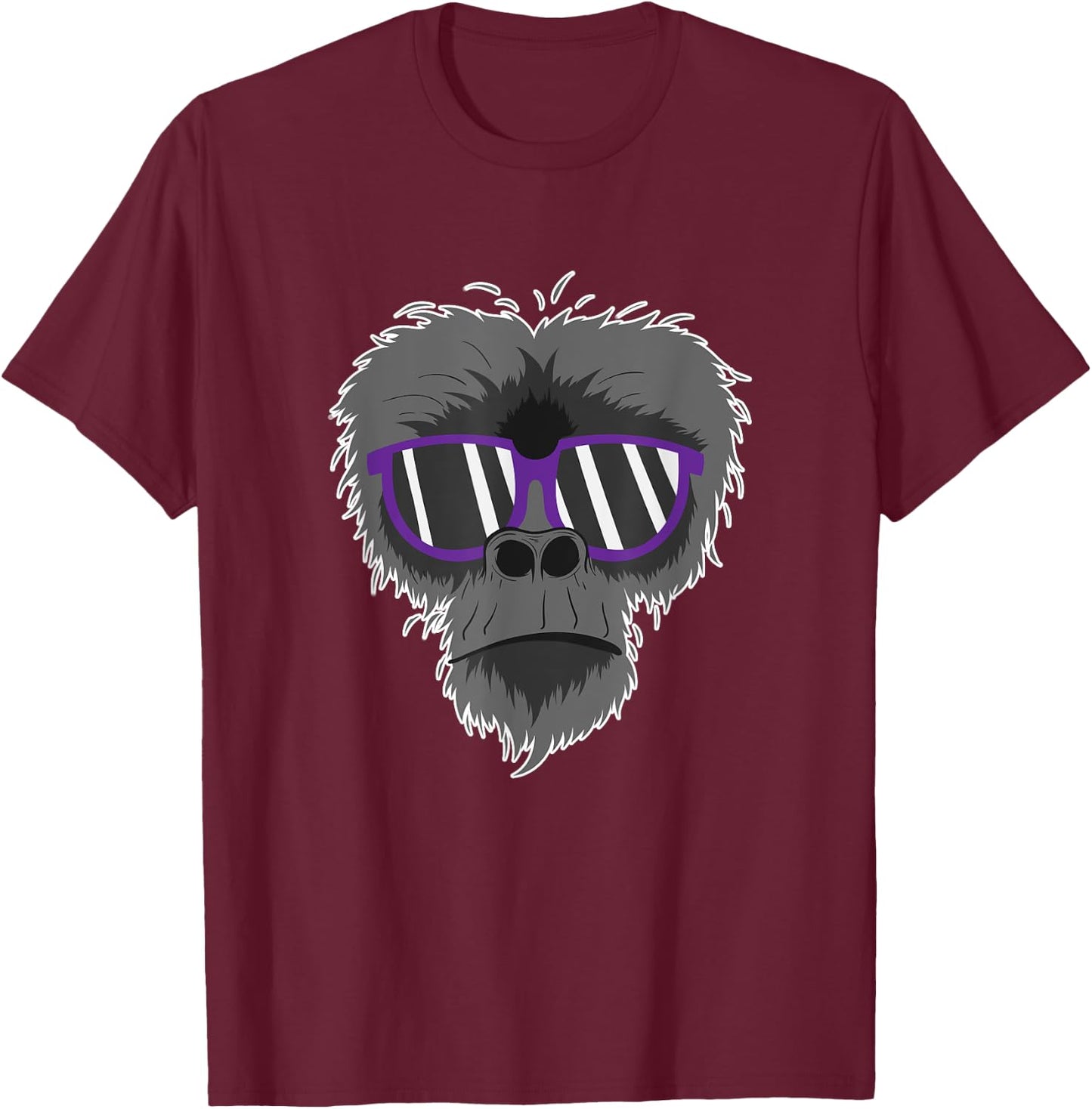 Ape with Sunglasses T-Shirt - T-Shirt | Maroon