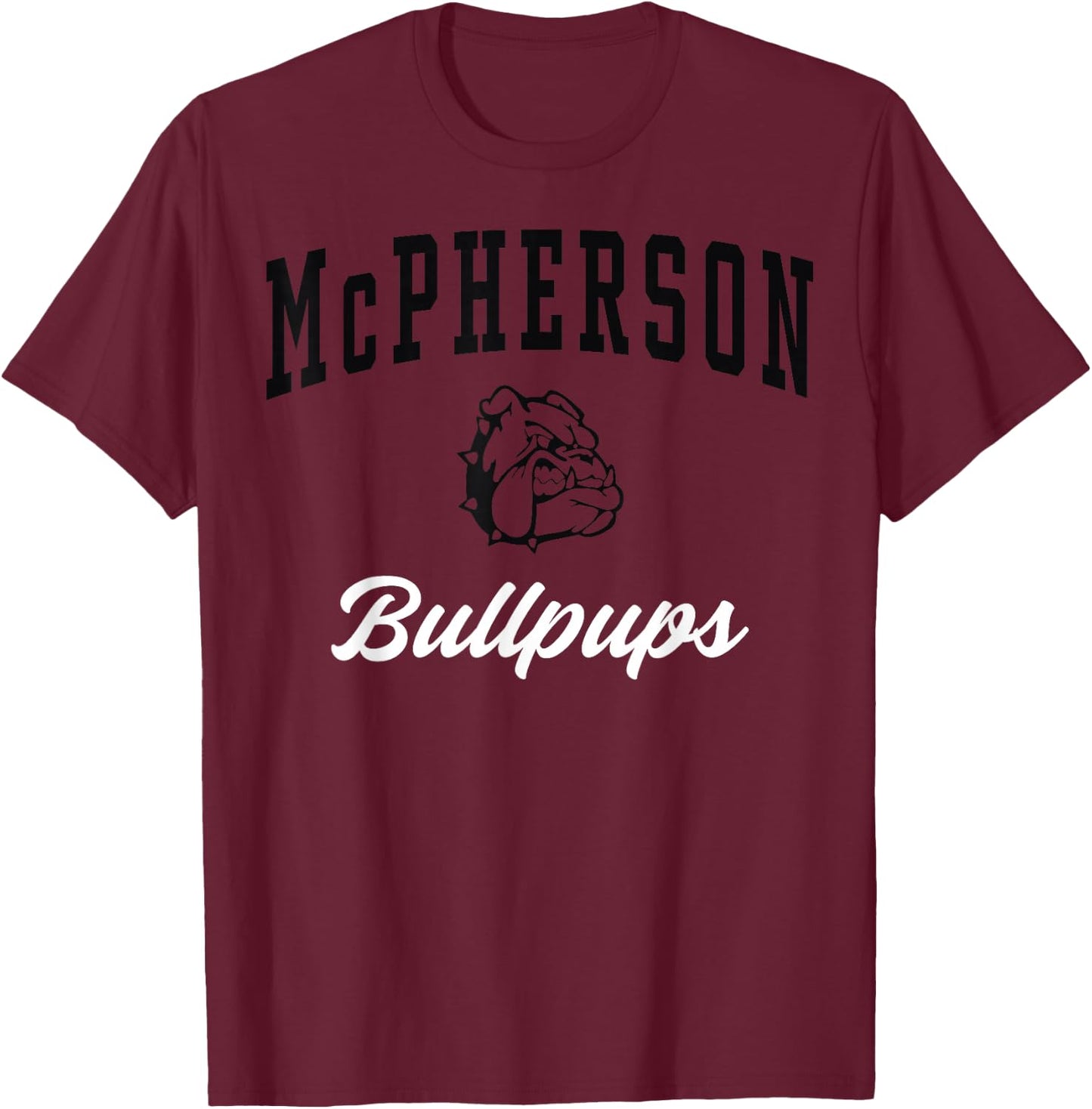 McPherson High School Bullpups C3 T-Shirt - T-Shirt | Maroon
