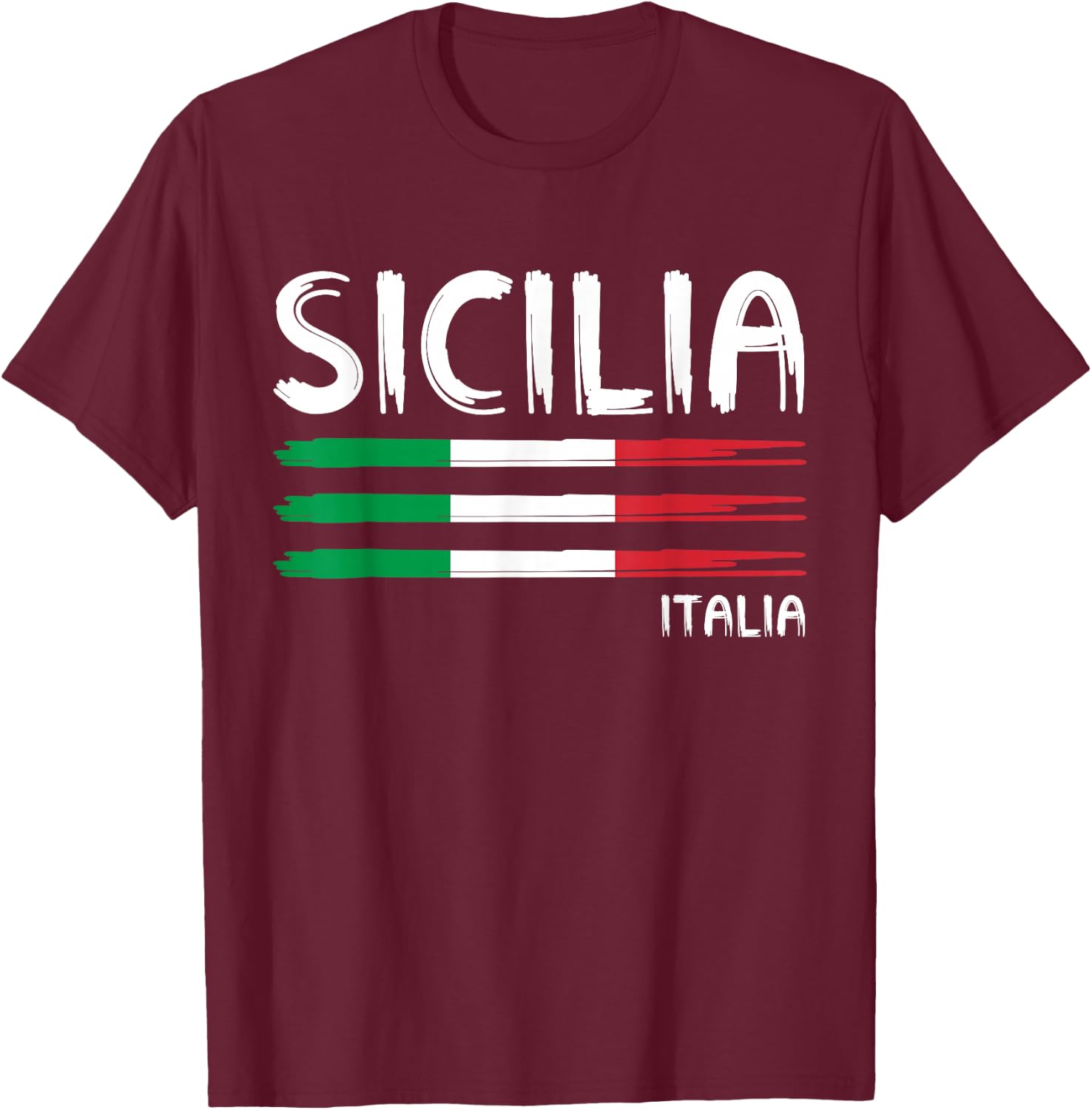 Sicilia Italia Sicily Italy Flag Sicilian Pride T-Shirt - T-Shirt | Maroon