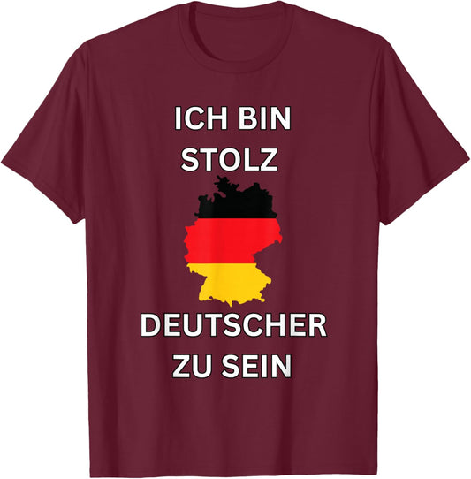 Ich bin stolz darauf, deutsches Design zu sein T-Shirt - T-Shirt | Maroon