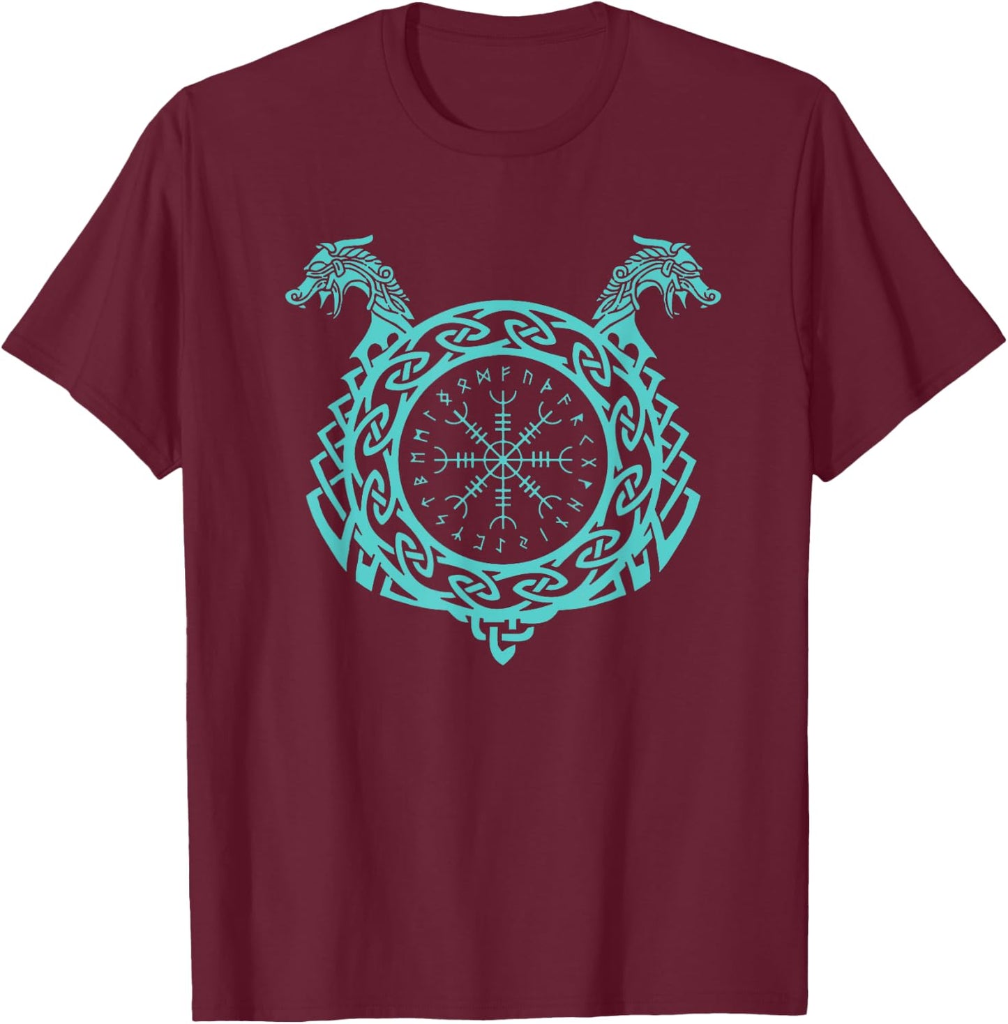 Viking Helm of Awe T-Shirt - T-Shirt | Maroon