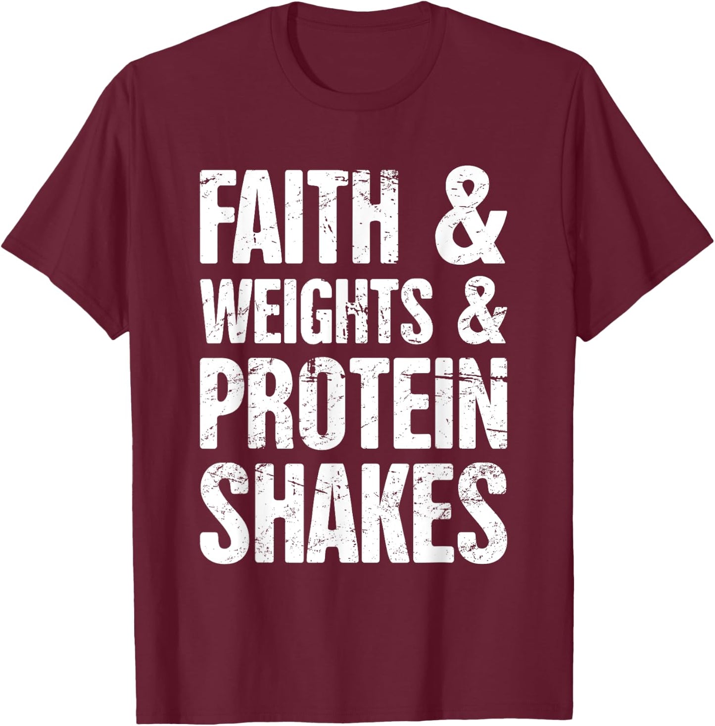 Faith - Funny Christian Athlete / Christian Workout T-Shirt - T-Shirt | Maroon