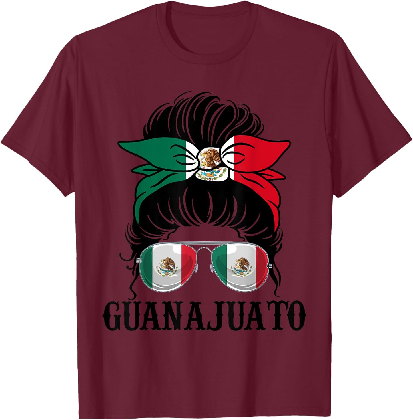 Guanajuato Mexico Pride Mexican Flag State T-Shirt - T-Shirt | Maroon