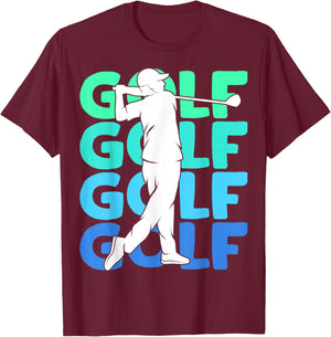 Golf Golfer Golf Player Men Children Boys T-Shirt - T-Shirt | Maroon