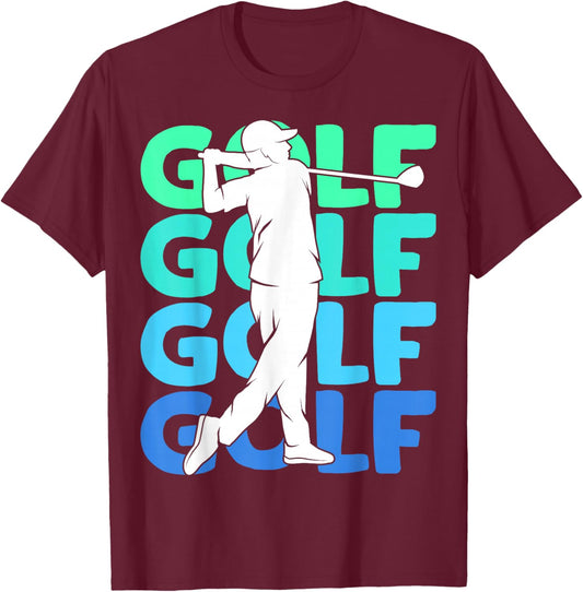 Golf Golfer Golf Player Men Children Boys T-Shirt - T-Shirt | Maroon