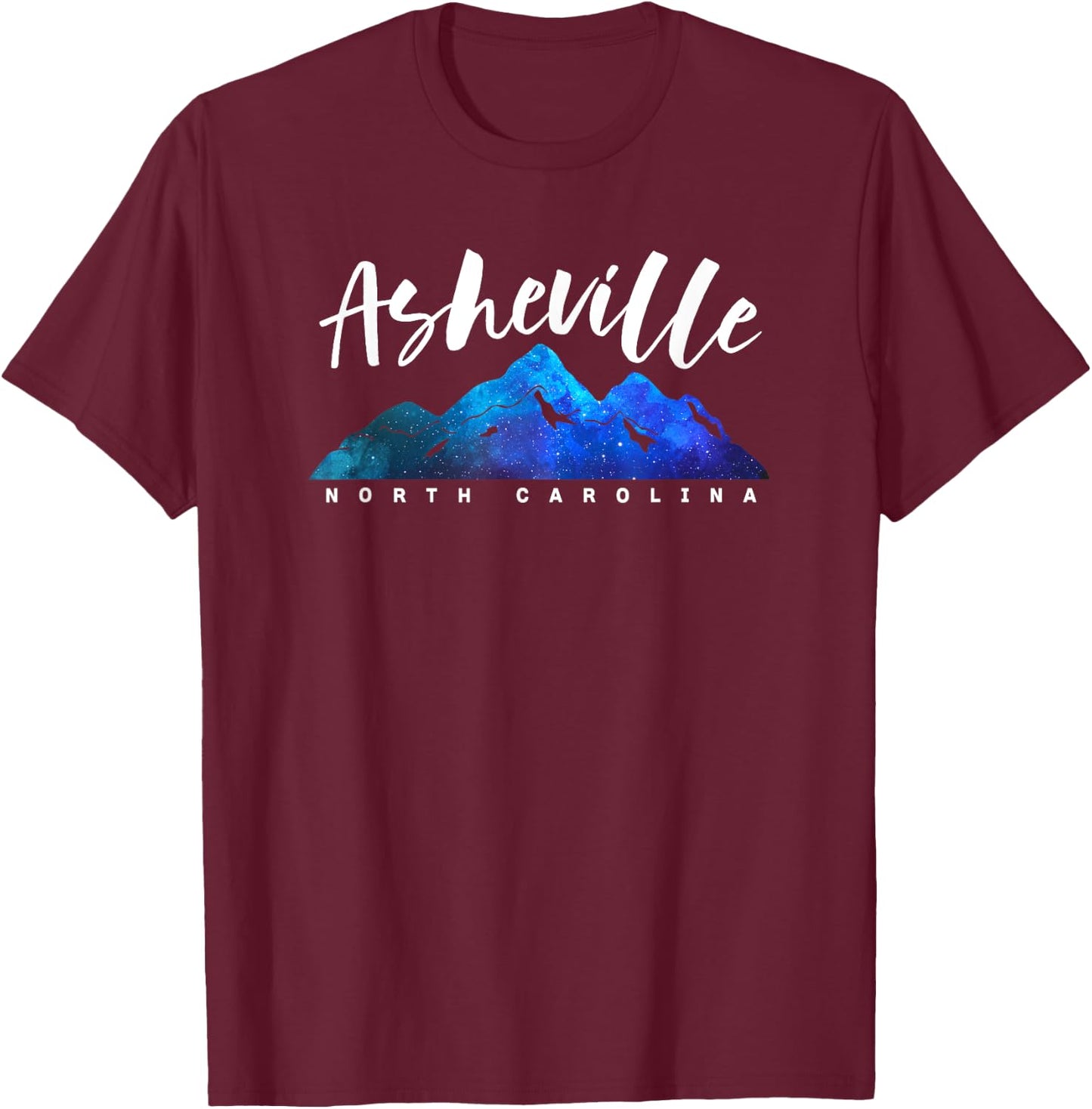 ASHEVILLE NORTH CAROLINA Camping Hiking Skiing Family Trip T-Shirt - T-Shirt | Maroon