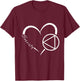 Sober Alcoholic Abstinence AA Support Sobriety Heart Love T-Shirt - T-Shirt | Maroon