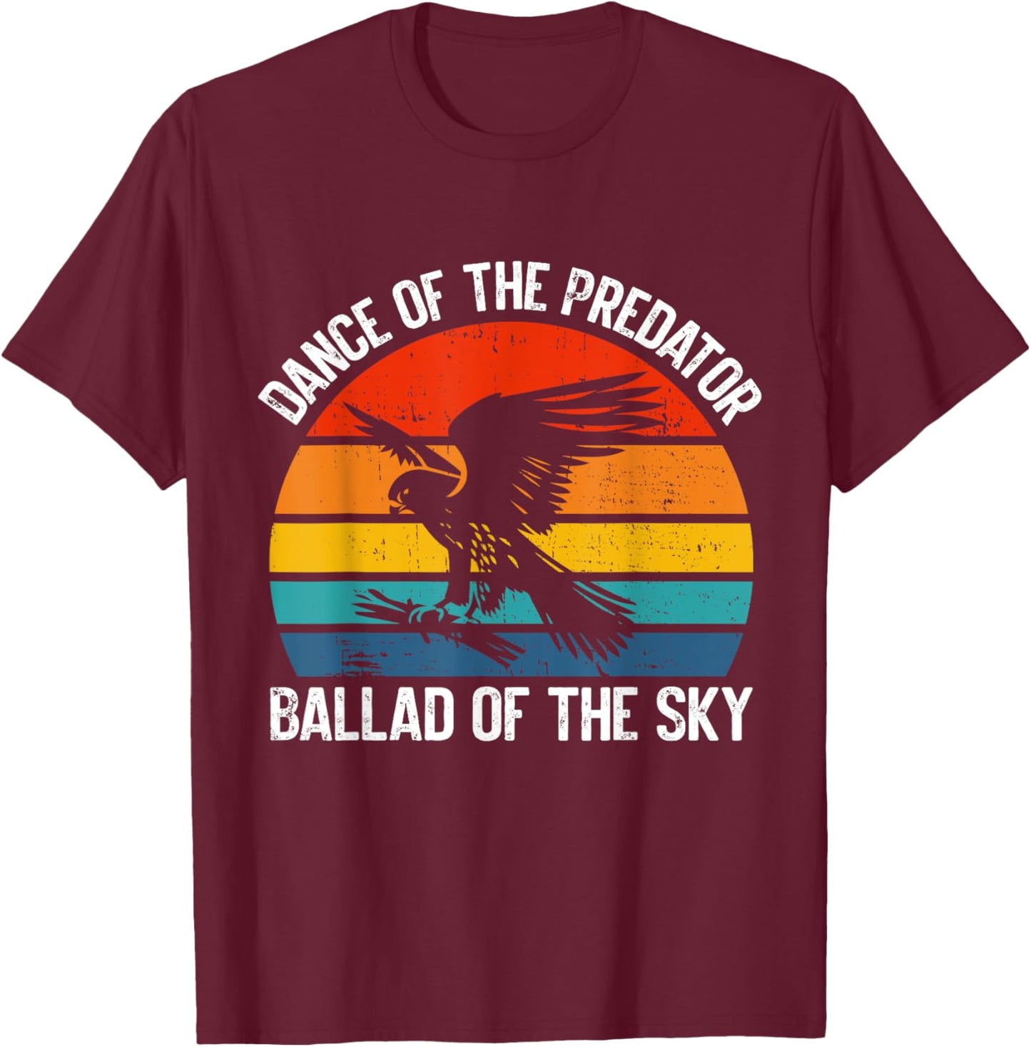 Dance of the Predator Ballad of the Sky Falconry T-Shirt - T-Shirt | Maroon