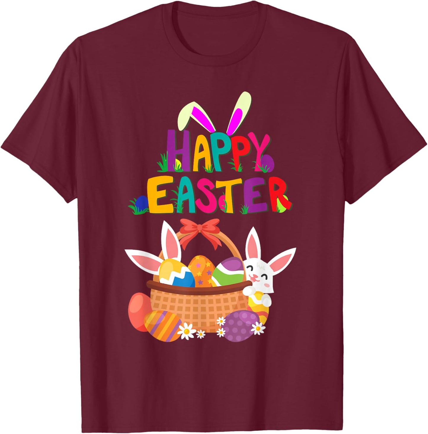 Happy Easter - Happy Easter - Easter T-Shirt - T-Shirt | Maroon