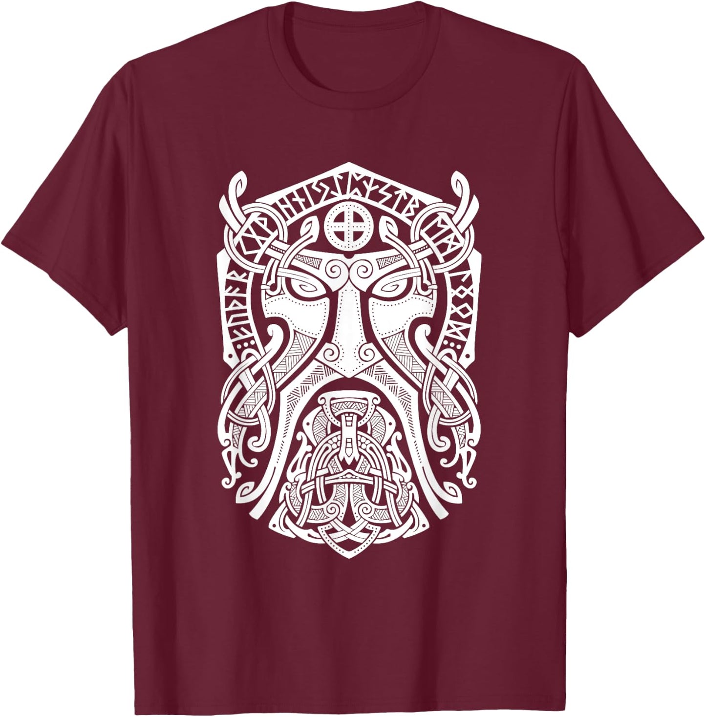 Allfather Odin - Viking God In Asgard - Raven God T-Shirt - T-Shirt | Maroon