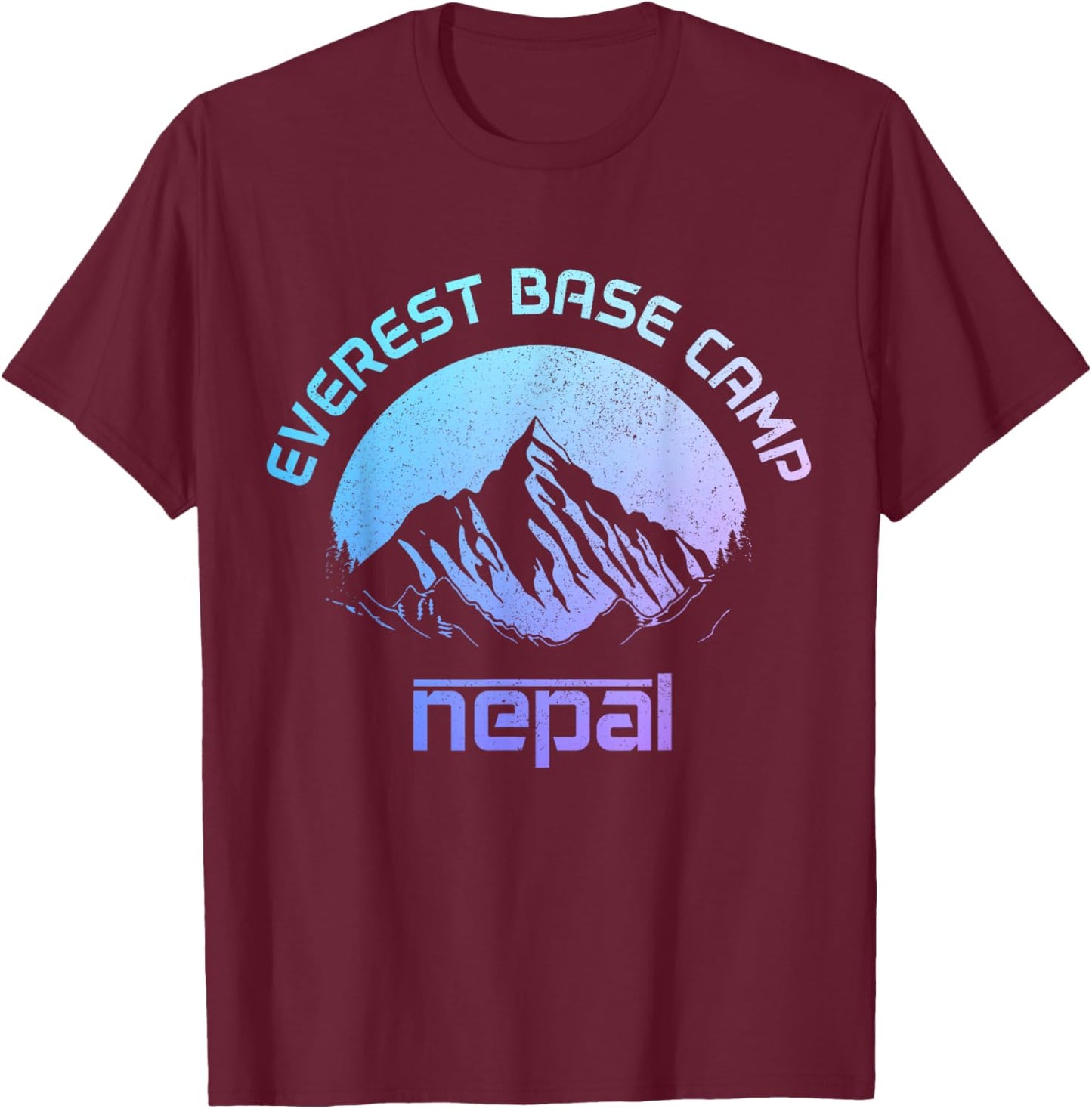 Mount Everest Nepal Himalaya Mountaineer Mountain Souvenir T-Shirt - T-Shirt | Maroon