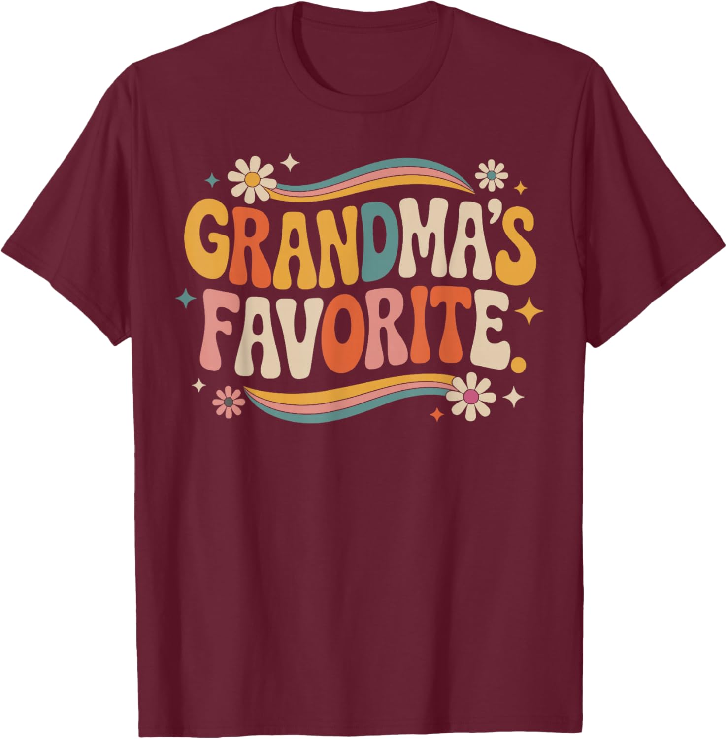 Grandmas Favorite Funny Grandparent Grandchild Vintage Humor T-Shirt - T-Shirt | Maroon