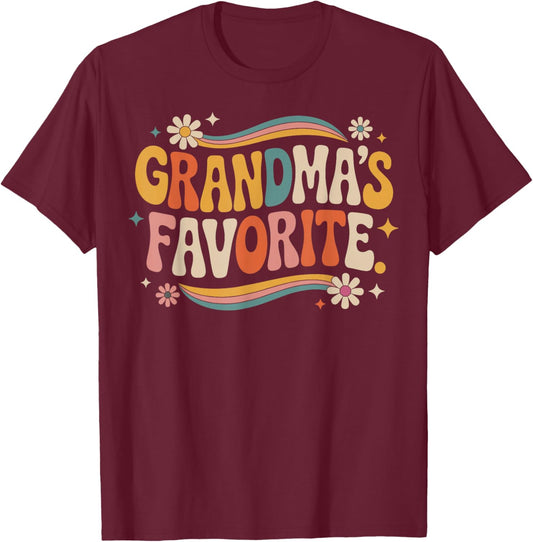 Grandmas Favorite Funny Grandparent Grandchild Vintage Humor T-Shirt - T-Shirt | Maroon