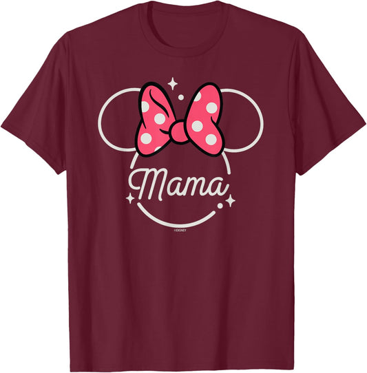 Disney Minnie Mouse Mama Head Icon Magic Mother’s Day T-Shirt - T-Shirt | Maroon
