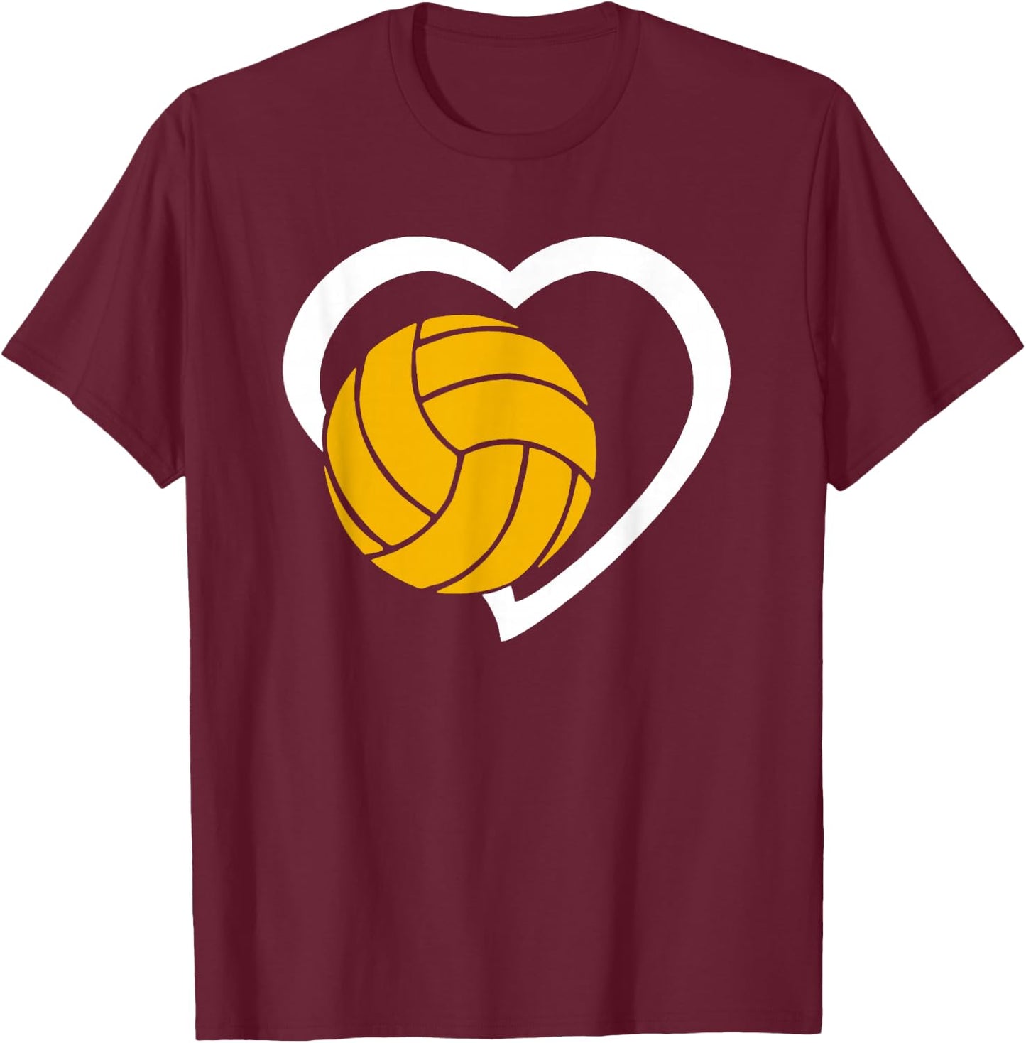 Water Handball Love Heart Symbol Swimming Sport T-Shirt - T-Shirt | Maroon