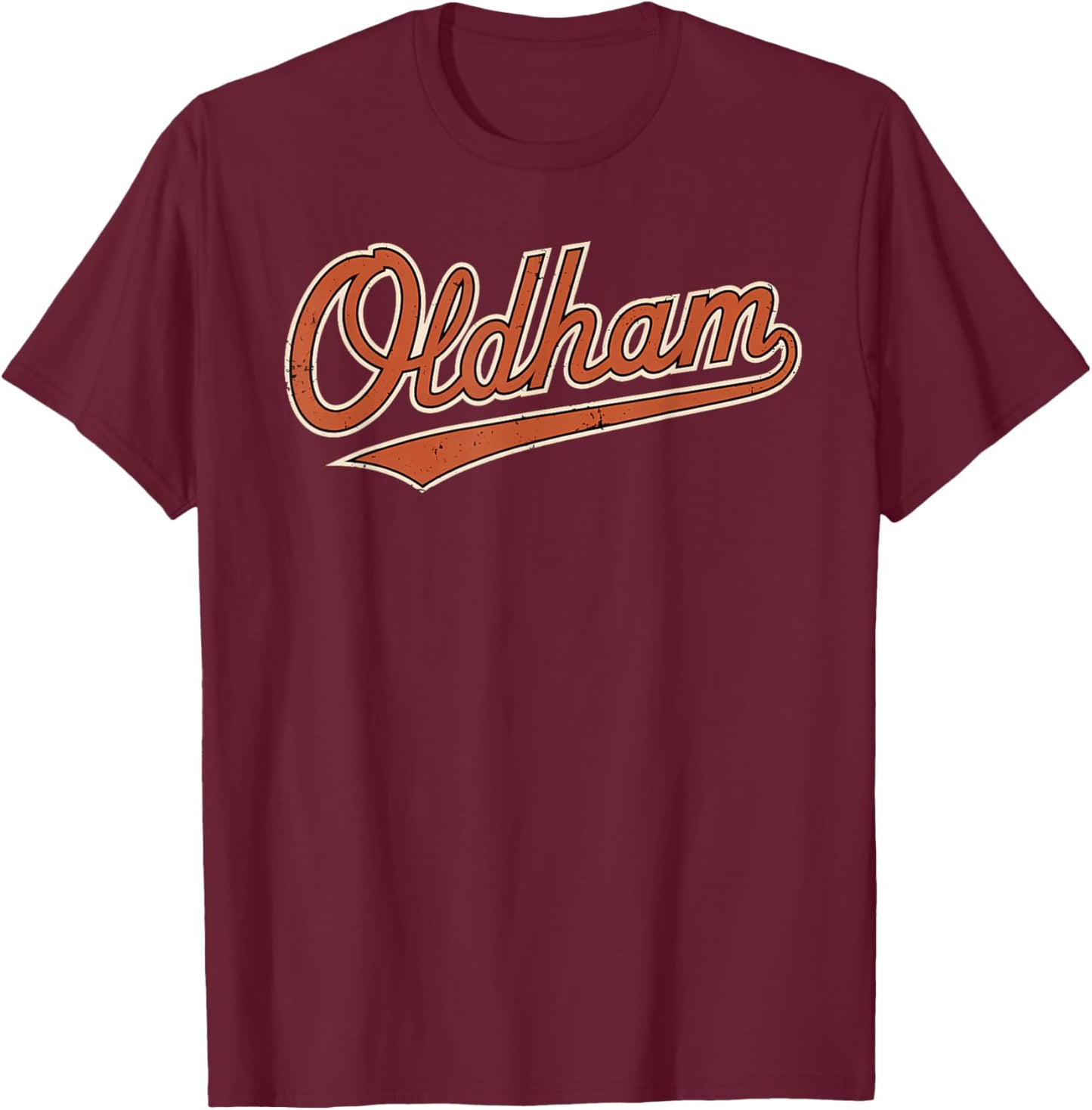 Oldham UK Royaume-Uni City Tourist Sport Hommes Femmes T-Shirt - T-Shirt | Maroon