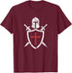 Templar Helmet Cross and Sword Medieval Crusader T-Shirt - T-Shirt | Maroon