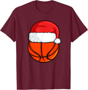 Christmas Basketball Pajama, Basketball Sweater Boys Men T-Shirt - T-Shirt | Maroon