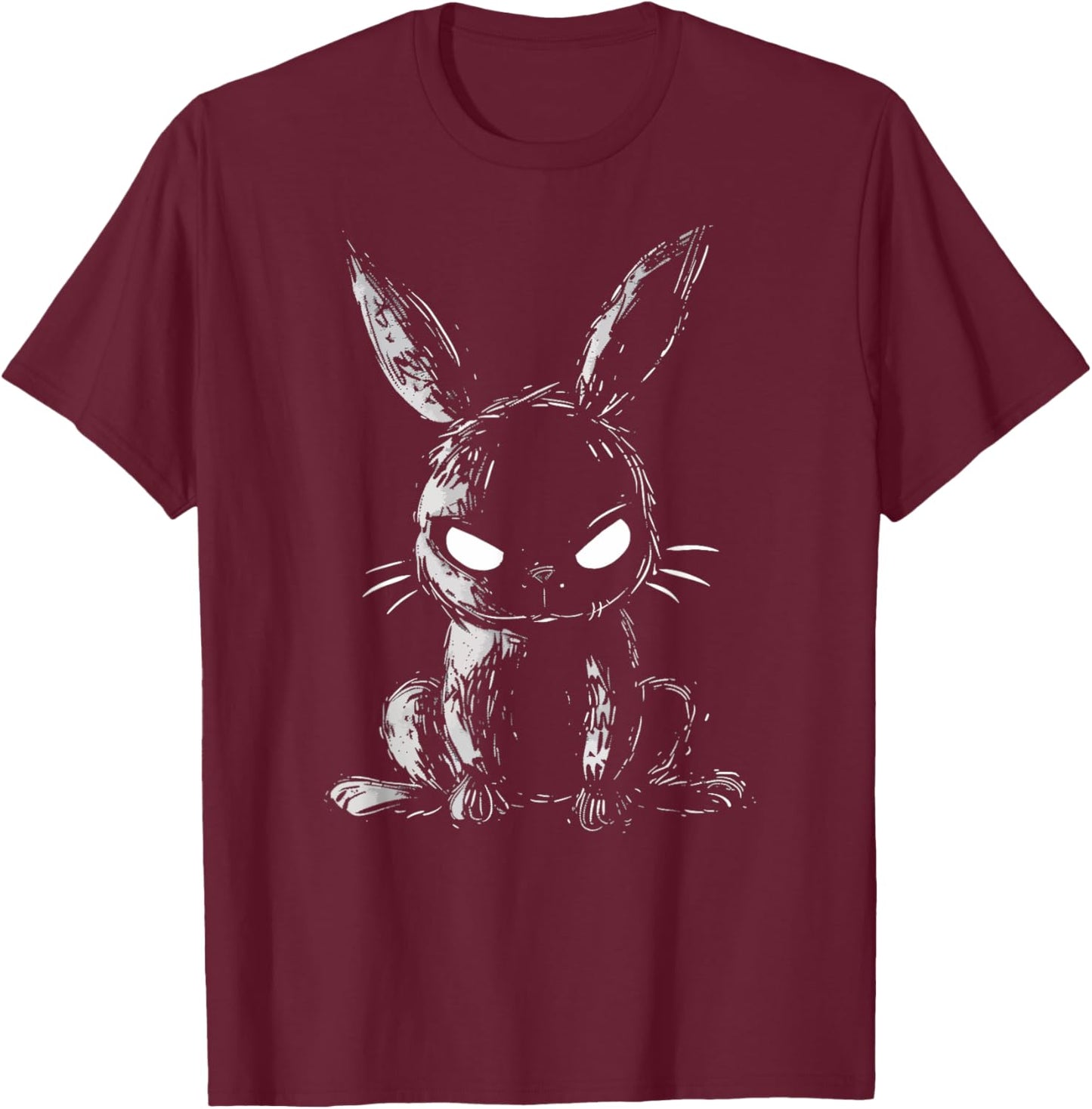 Evil Bunny Angry Rabbit Alt Goth Grunge Horror Creepy Cute T-Shirt - T-Shirt | Maroon