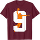 Number 9 Years Basketball 9th Birthday T-Shirt - T-Shirt | Maroon