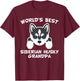 World's Best Siberian Husky Grandpa Dog Granddog Men T-Shirt - T-Shirt | Maroon