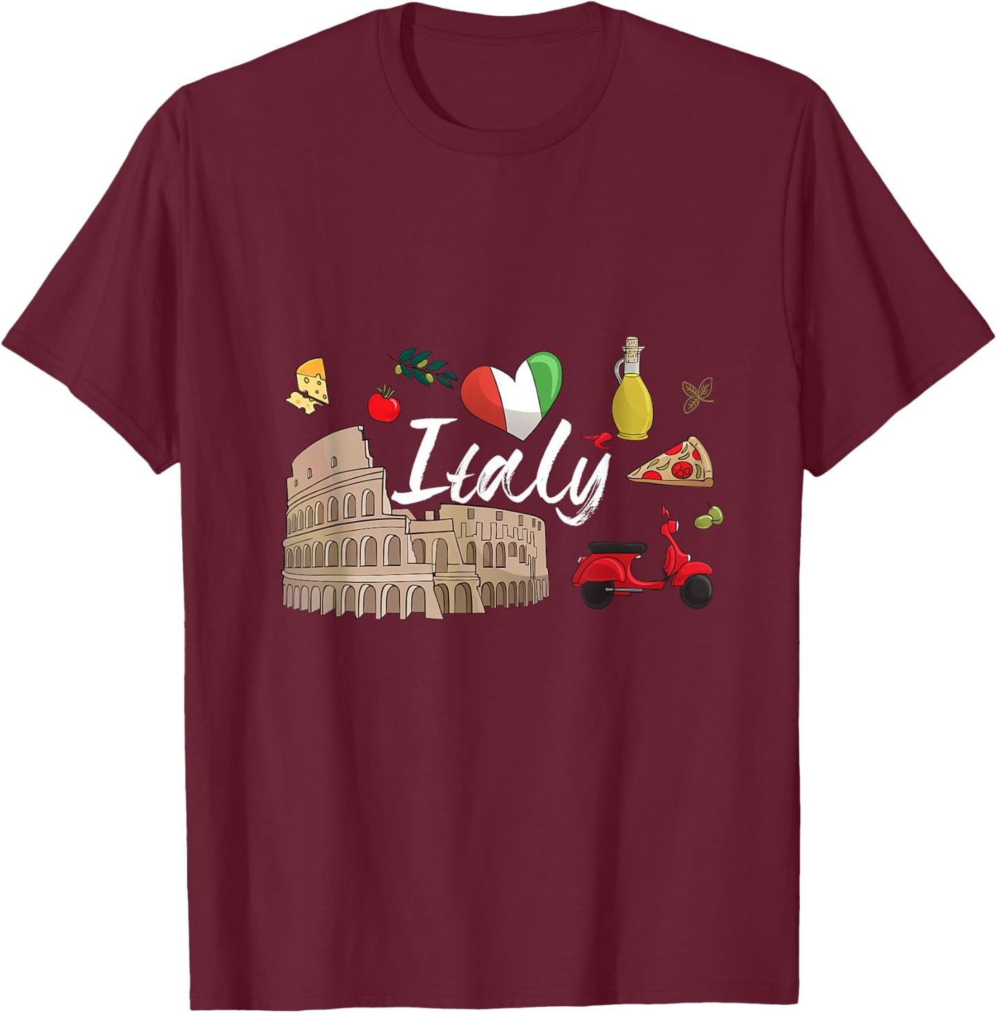 I Love Italy and Everything Italian Culture Italy T-Shirt - T-Shirt | Maroon