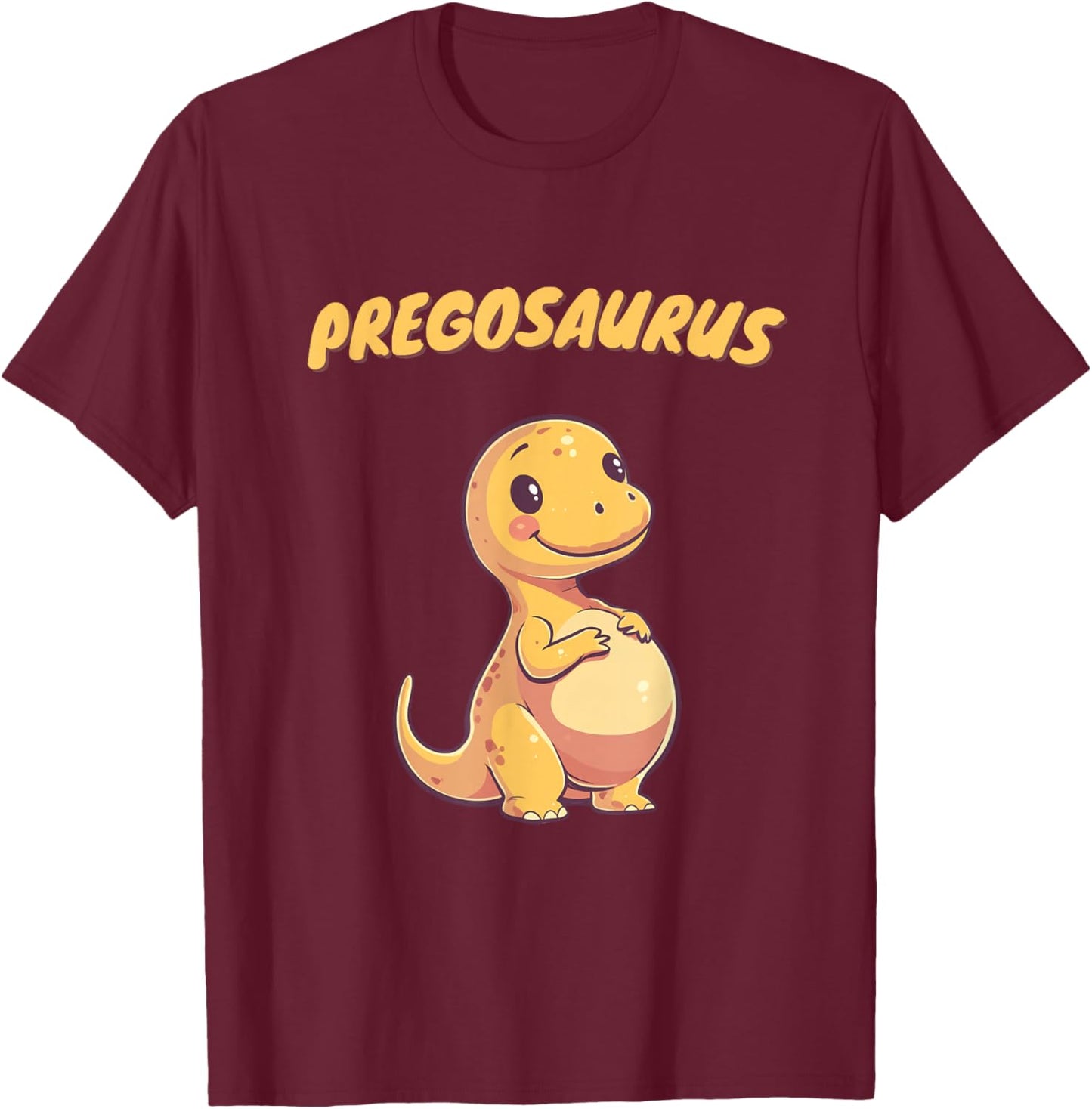 Pregosaurus Baby Ankündigung für Schwangere Dinosaurier T-Shirt - T-Shirt | Maroon