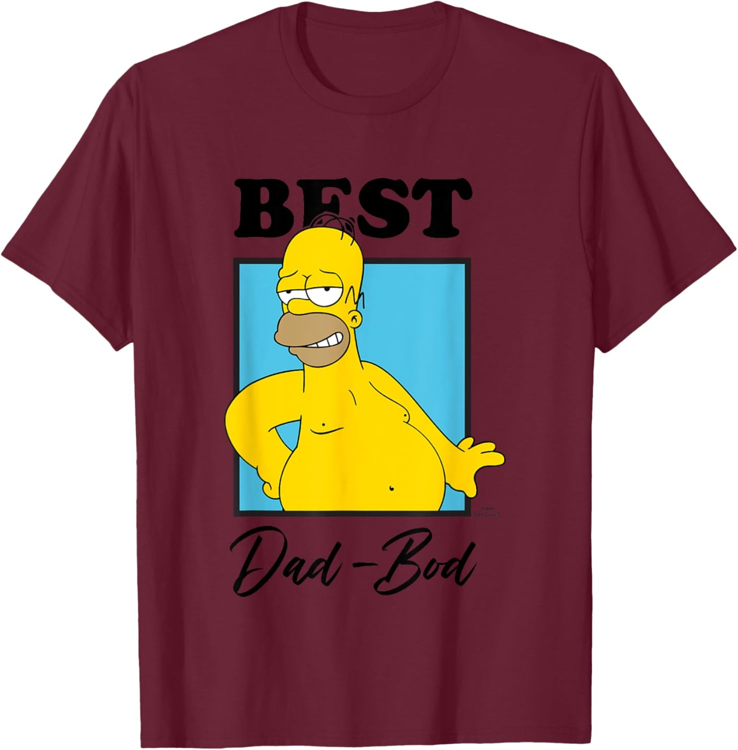 The Simpsons Father's Day Homer Best Dad Bod T-Shirt - T-Shirt | Maroon