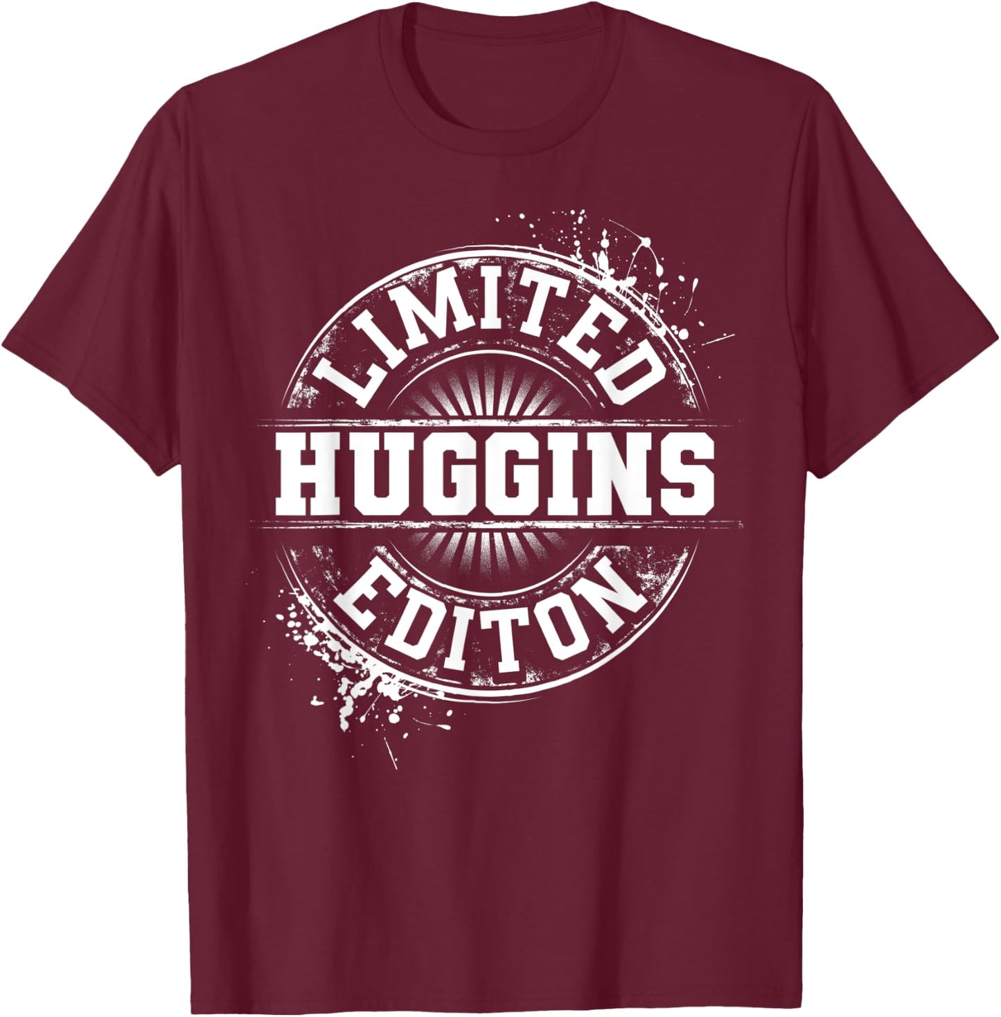 HUGGINS Funny Surname Family Tree Birthday Reunion Gift T-Shirt - T-Shirt | Maroon