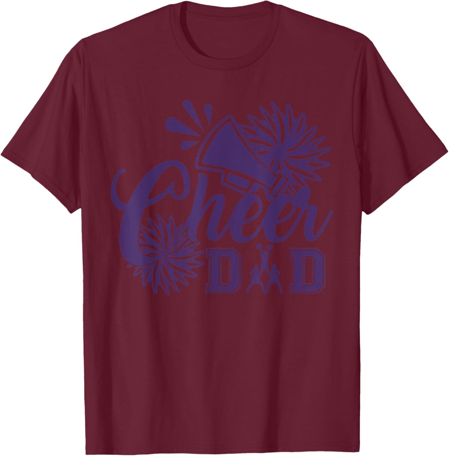 Purple Cheer Dad Women Vintage Cheerleader T-Shirt - T-Shirt | Maroon