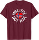 Lefse Shirt Gift Norwegian Flag Heart Make Lefse Not War T-Shirt - T-Shirt | Maroon