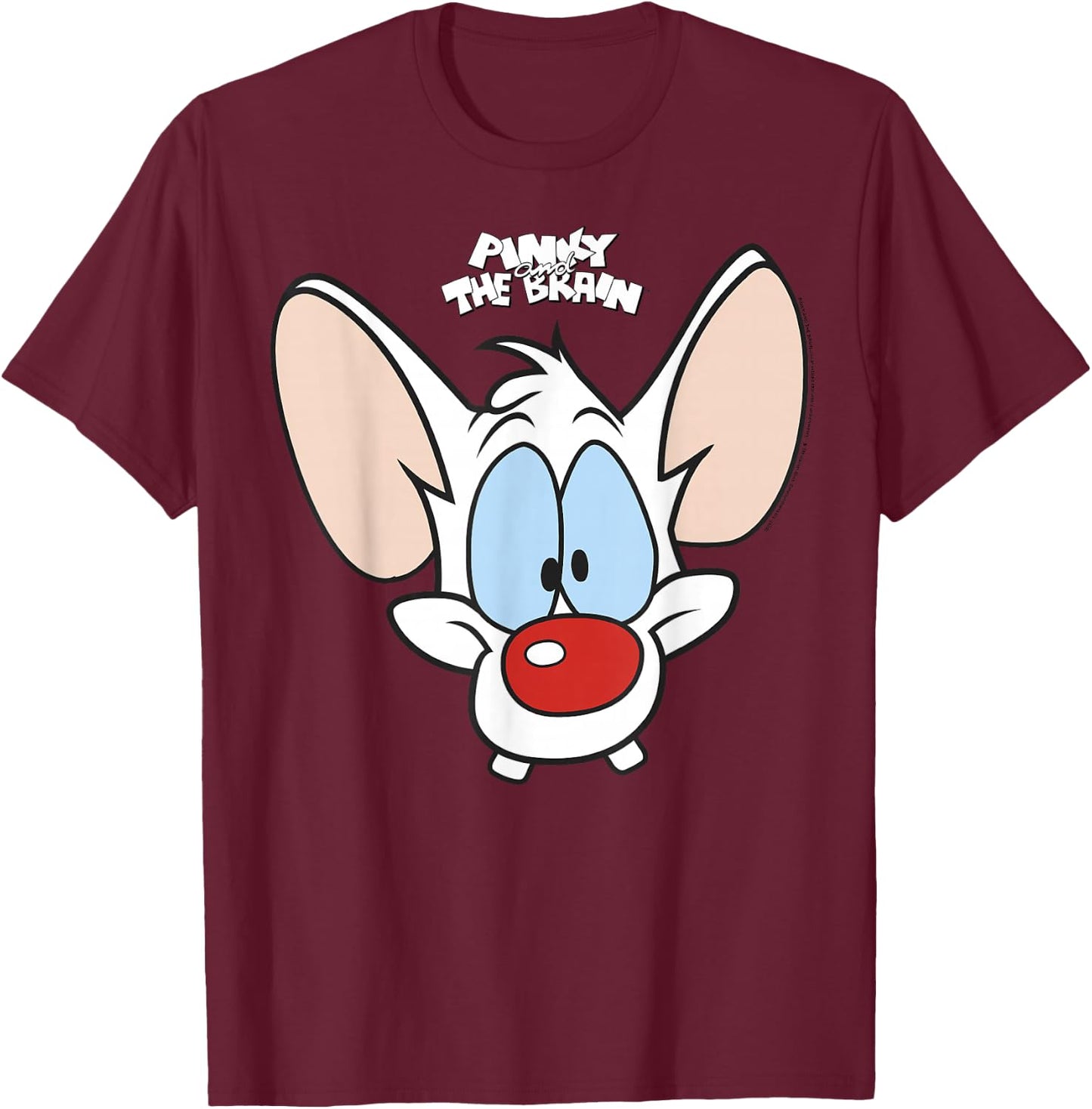 Pinky And The Brain Pinky Big Face T-Shirt - T-Shirt | Maroon