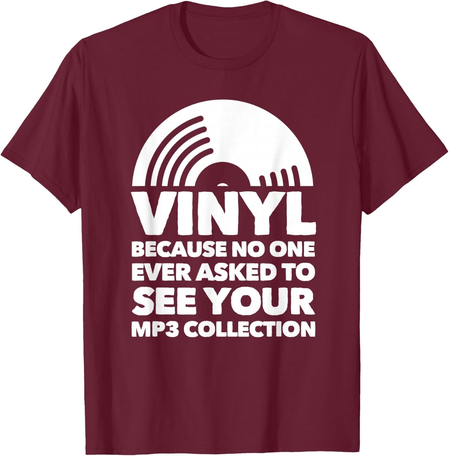 Vinyl LP Record - Vinyl Disc T-Shirt - T-Shirt | Maroon