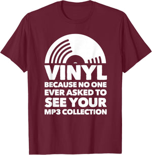 Vinyl LP Record - Vinyl Disc T-Shirt - T-Shirt | Maroon