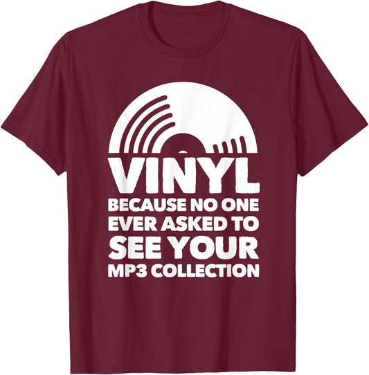 Vinyl LP Record - Vinyl Disc T-Shirt - T-Shirt | Maroon