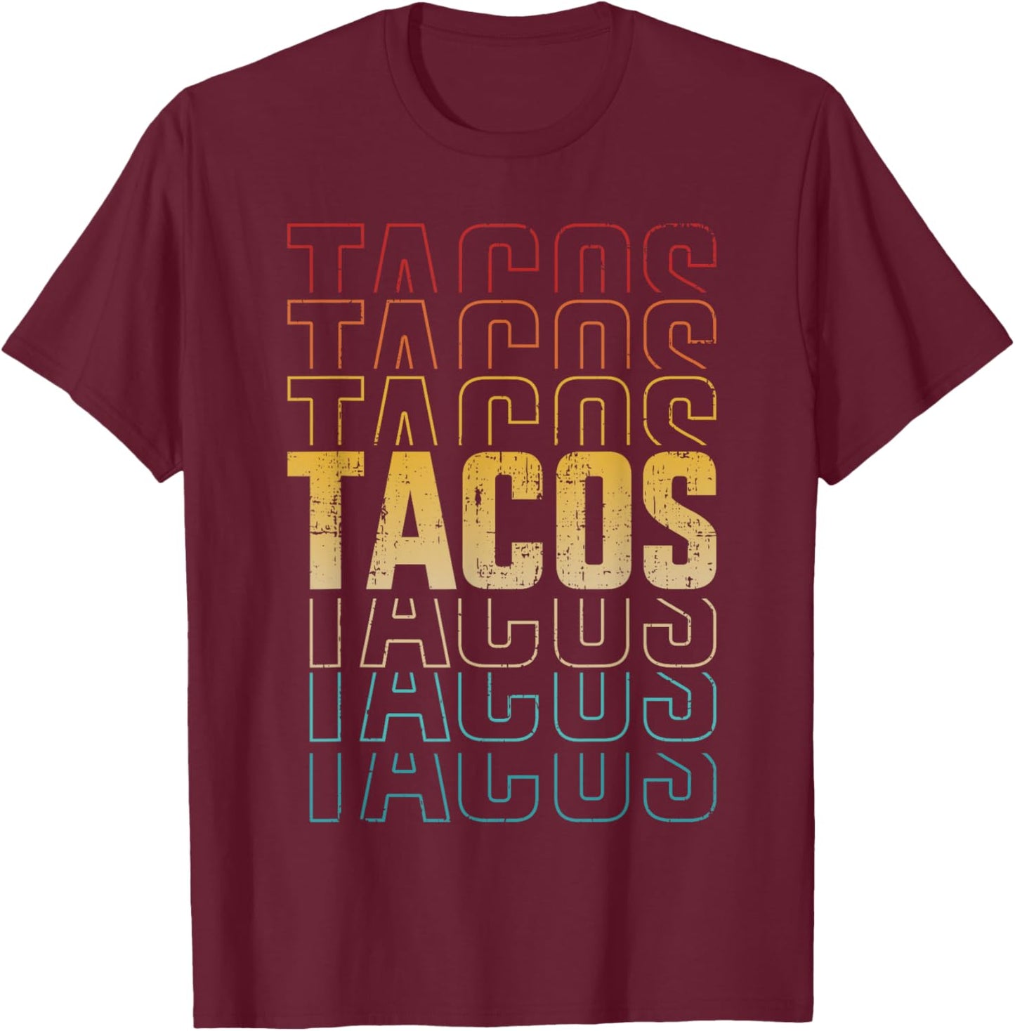 Funny retro vintage tacos for Taco Tuesday and Cinco de Mayo T-Shirt - T-Shirt | Maroon