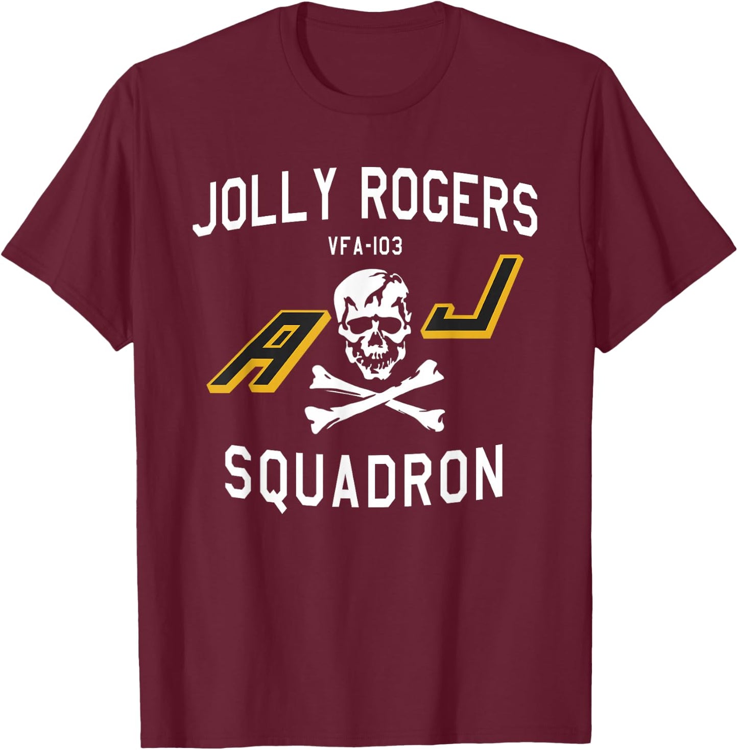 Jolly Rogers Strike Fighter Squadron VFA-103 Design T-Shirt - T-Shirt | Maroon
